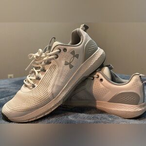 Under Armour Gray and White Running Shoes